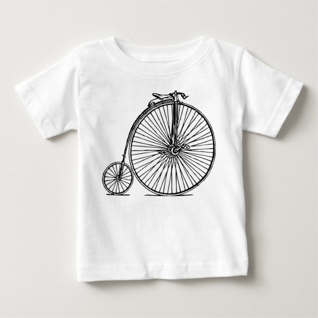 Camiseta Para Bebê Penny Farthing - Preto (Frente)