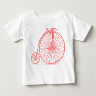 Camiseta Para Bebê Penny Farthing - Rosa Tropical