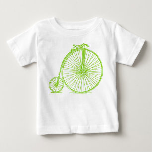 Camiseta Para Bebê Penny Farthing - Verde Marciano