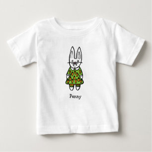 Camiseta Para Bebê Penny Personalizado do Coelho