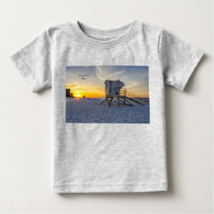 Camiseta Para Bebê Pensacola Lifeguard Station Sunrise Baby T-shirt