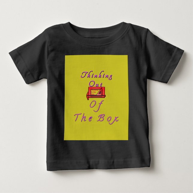 Camiseta Para Bebê Pensando fora do Design da caixa (Frente)