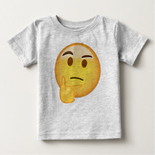 Camiseta Para Bebê Pensando no Rosto Emoji