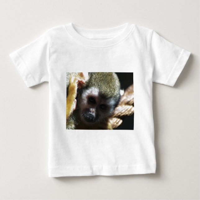 Camiseta Para Bebê Pensando... Presentes de Macaco de Esquilo (Frente)