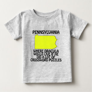 Camiseta Para Bebê Pensilvânia - Onde Drácula Viveria...