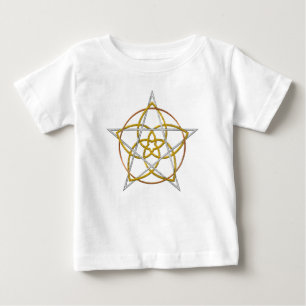 Camiseta Para Bebê Pentagrama de flores de Vênus - TriColor