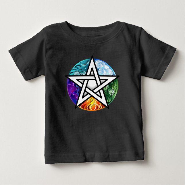 Camiseta Para Bebê pentagrama wiccano (Frente)
