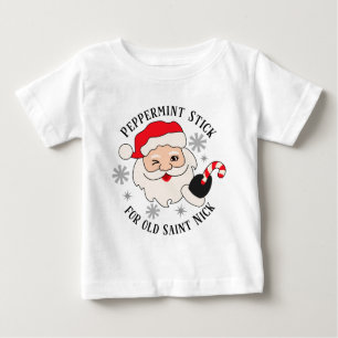 Camiseta Para Bebê Peppermint Stick for Old Santo Nick