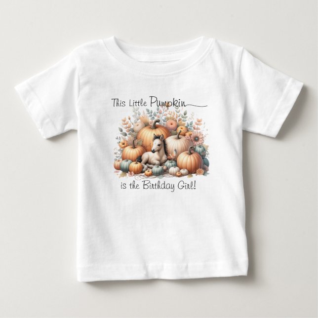 Camiseta Para Bebê Pequena Abóbora  (Frente)