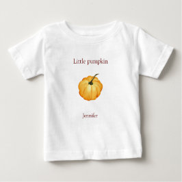 Camiseta Para Bebê pequena aquarela de abóbora com o nome place T-Shi