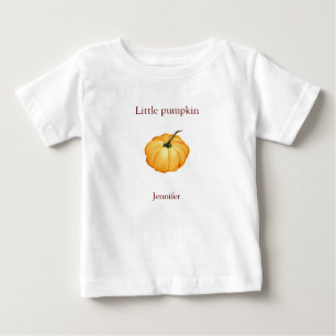 Camiseta Para Bebê pequena aquarela de abóbora com o nome place T-Shi