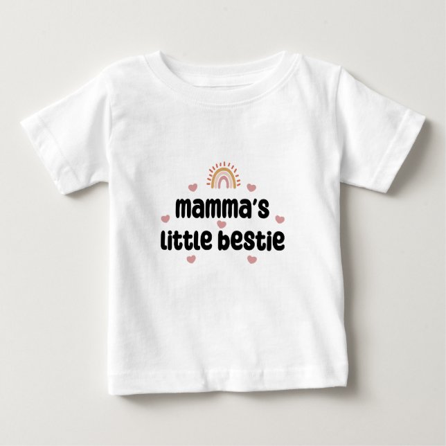 Camiseta Para Bebê Pequena Bestie da Mamãe - para Mamãe e Bebê (Frente)