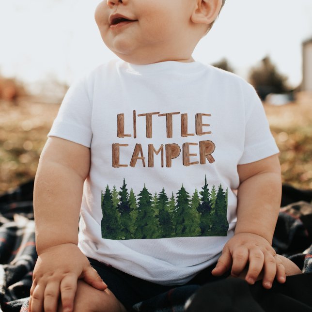 Camiseta Para Bebê Pequena Camper Watercolor Woodland (Criador carregado)