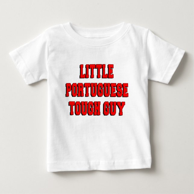 Camiseta Para Bebê Pequena Cara portuguesa difícil (Frente)