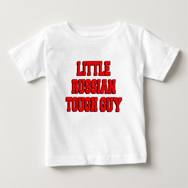 Camiseta Para Bebê Pequena Cara russa (Frente)