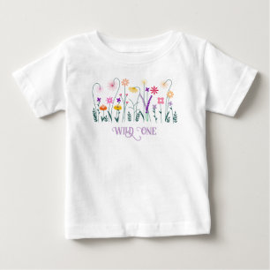 Camiseta Para Bebê Pequena Florzinha está fazendo um ano de idade
