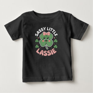 Camiseta Para Bebê Pequena Garota Sassy Dia de São Patrício Engraçado