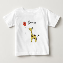 Camiseta Para Bebê Pequena girafa bonita