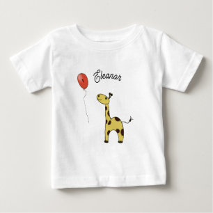 Camiseta Para Bebê Pequena girafa bonita