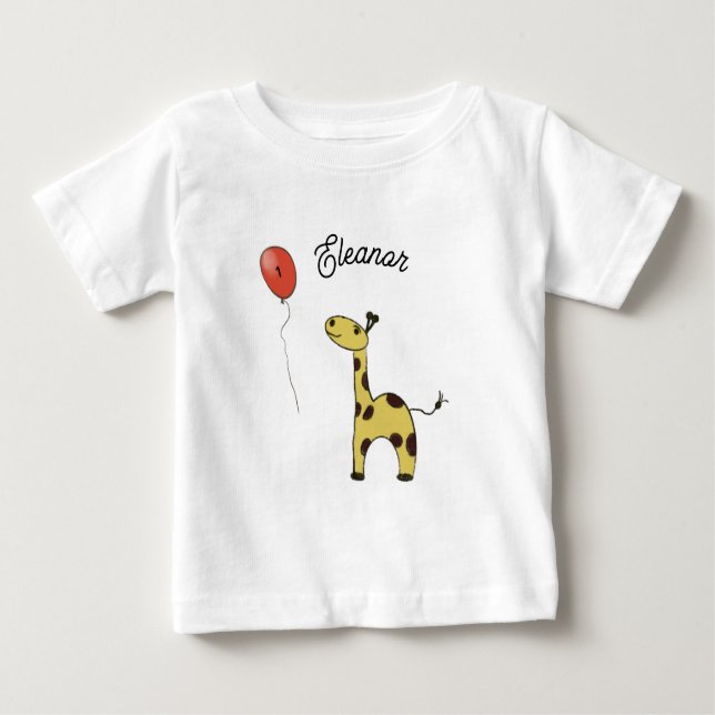 Camiseta Para Bebê Pequena girafa bonita (Frente)
