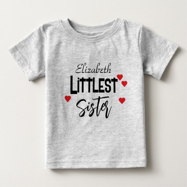 Camiseta Para Bebê Pequena Irmã Bela Personalizada (Frente)