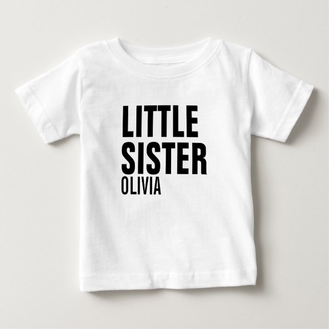 Camiseta Para Bebê Pequena Irmã Costumada Bebê Sem Sono (Frente)