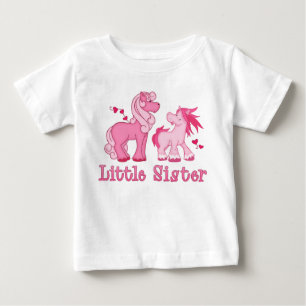 Camiseta Para Bebê Pequena Irmã dos Pôs Rosa