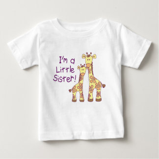 Camiseta Para Bebê Pequena Irmã Girafa