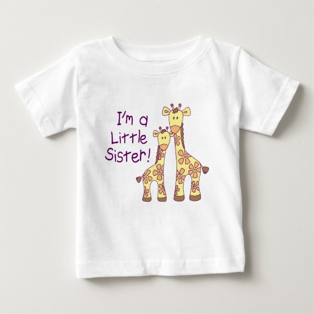 Camiseta Para Bebê Pequena Irmã Girafa (Frente)