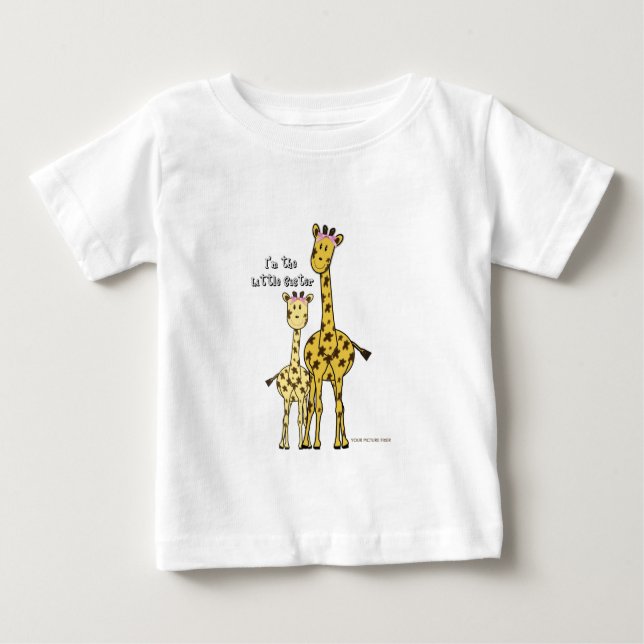 Camiseta Para Bebê Pequena Irmã Girafa (Frente)