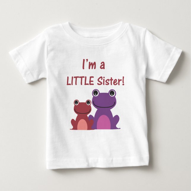 Camiseta Para Bebê Pequena Irmã Sapo Irmão T (Roxo/Rosa) (Frente)