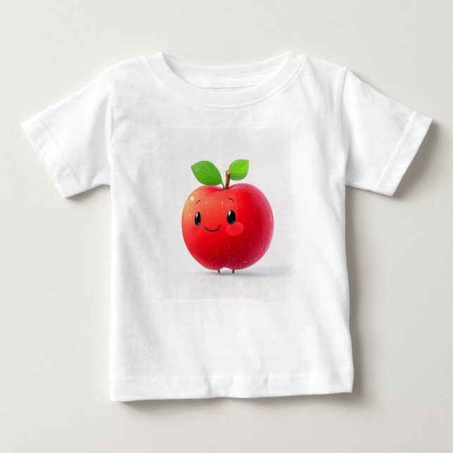 Camiseta Para Bebê Pequena Maçã (Frente)