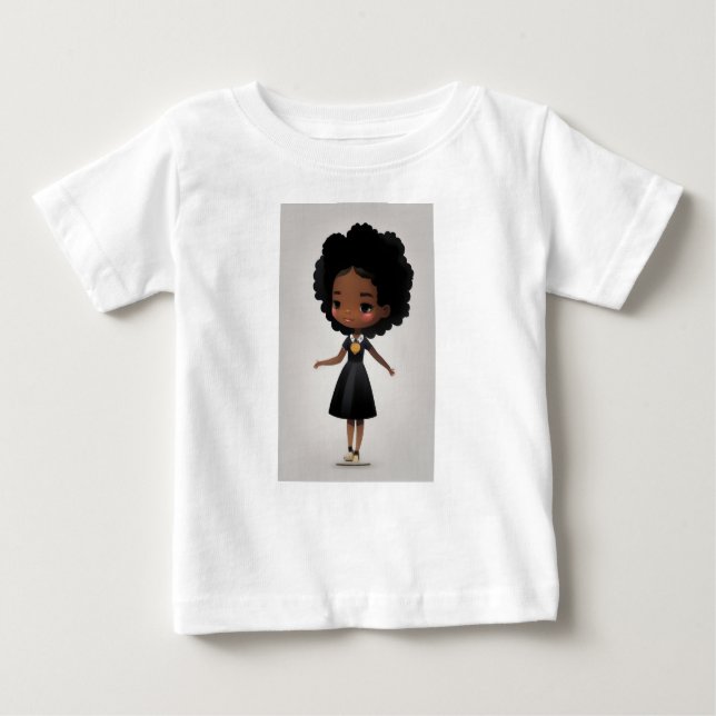 Camiseta Para Bebê Pequena Princesa Afro (Frente)