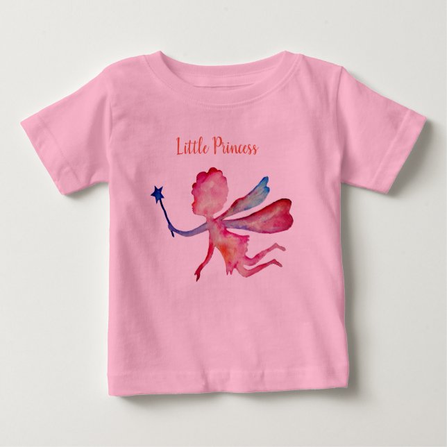 Camiseta Para Bebê Pequena Princesa Fada, Tutu, Roupa De Porte, Rosa (Frente)