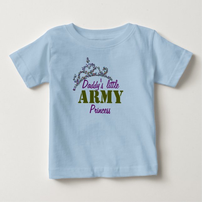 Camiseta Para Bebê Pequena princesa militar (Frente)