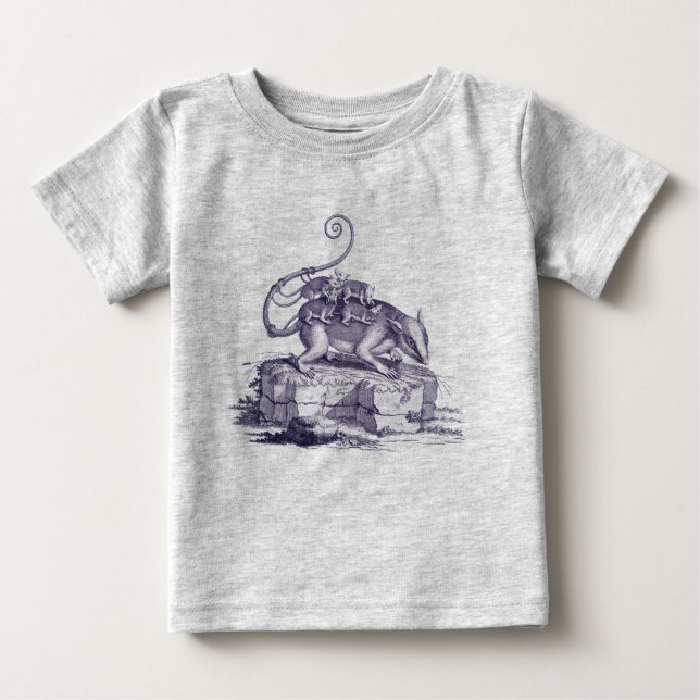 Camiseta Para Bebê Pequena roupa de bebê de Possum (Frente)
