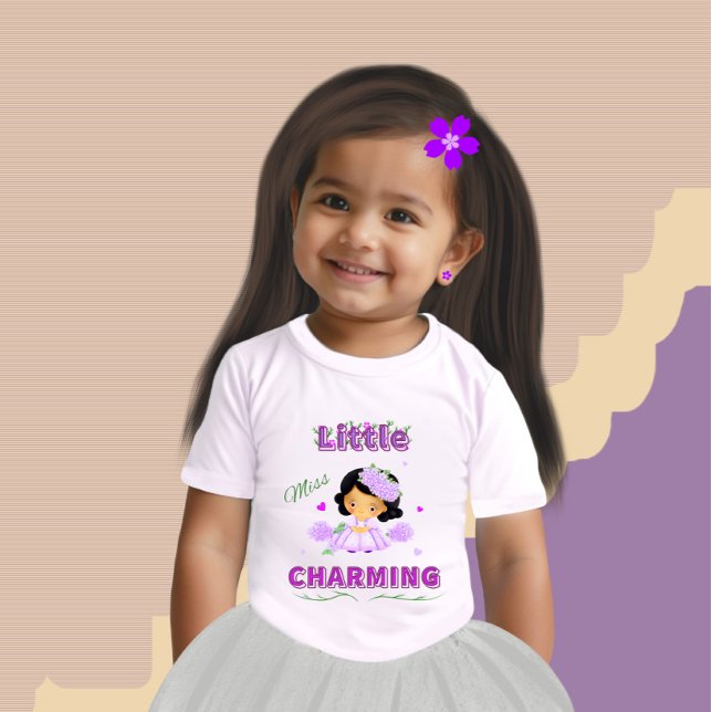 Camiseta Para Bebê Pequena senhorita encantadora (Criador carregado)