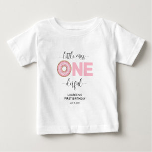 Camiseta Para Bebê Pequena Senhorita Onederful 1º Aniversário