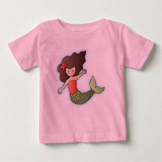 Camiseta Para Bebê Pequena Sereia para Crianças