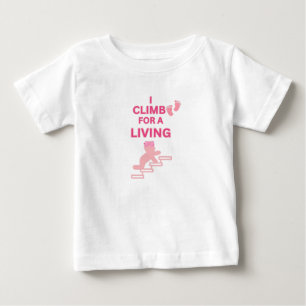 CAMISETA PARA BEBÊ PEQUENA VIAJANTE BRANCO QUENTE ROSA EU ESCALO BEBÊ