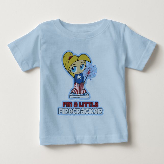 Camiseta Para Bebê Pequenas Crianças Firecracker e T-shirts Toddler (Frente)