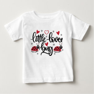 Camiseta Para Bebê Pequenas e bonitas insetos de arte garotas Bebê T-