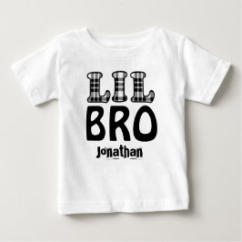 Camiseta Para Bebê PEQUENAS letras de Xadrez IRMÃ Nome personalizado