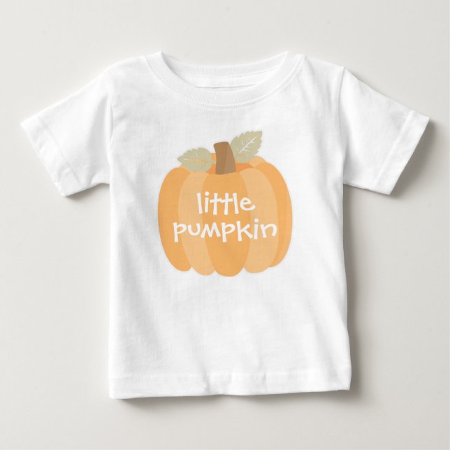 Camiseta Para Bebê Pequeno Abóbora Outono Halloween ou Bebe Aniversár (Frente)