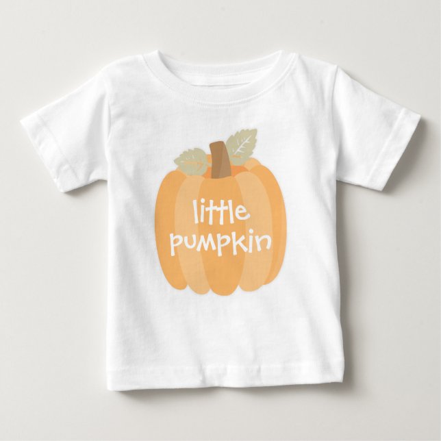 Camiseta Para Bebê Pequeno Abóbora Outono Halloween ou Bebê de Aniver (Frente)