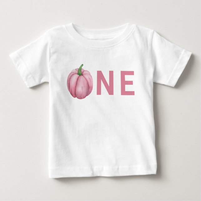 Camiseta Para Bebê Pequeno Abóbora Primeiro Festa de Aniversário (Frente)