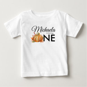 Camiseta Para Bebê Pequeno Abóbora Que Vira Um Aniversário De outono
