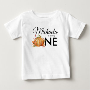 Camiseta Para Bebê Pequeno Abóbora Que Vira Um Aniversário De outono