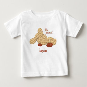 Camiseta Para Bebê Pequeno amendoim com nome