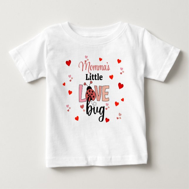 Camiseta Para Bebê Pequeno Amorzinho de Mamãe (Frente)
